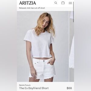 Aritzia white Relaxed denim cut-off shorts The Ex Boyfriend